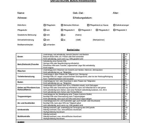 Barthel Index Pdf Word Kostenlose Vorlagen Arztpraxis Teramed