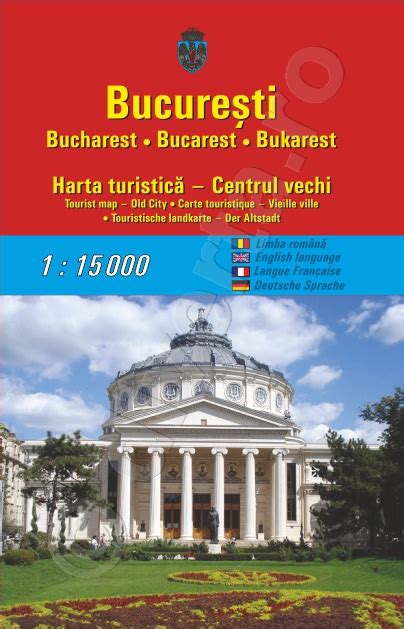 BUCURESTI Harta Turistica Pliata 70x100 Cm Centrul Istoric