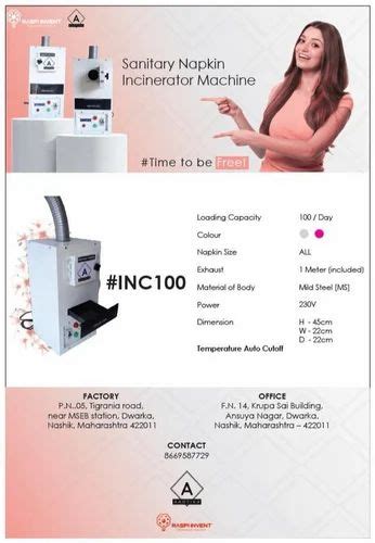 Electrical SS Sanitary Napkin Incinerator Machine Trash Recycle