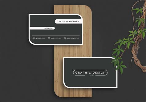 Free Round Edge Business Card Mockup Psd