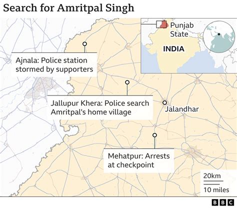 Amritpal Singh Punjab Police Step Up Search For Sikh Separatist Preacher Bbc News