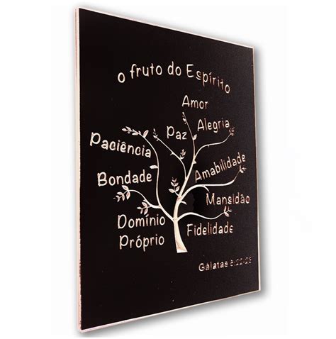 Quadro Fruto Espírito Gálatas Biblia Entalhado Madeira G Elo7