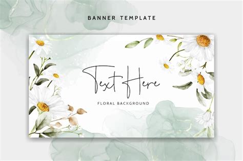 Elegante Plantilla De Banner Floral Con Hermosa Flor De Margarita