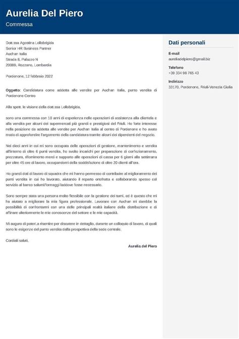 Esempi Di Lettera Di Presentazione Per Supermercato