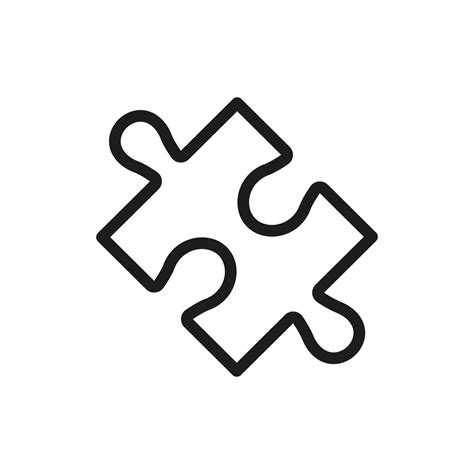 Puzzle Piece Line Icon Jigsaw Part Linear Pictogram Leisure Toy