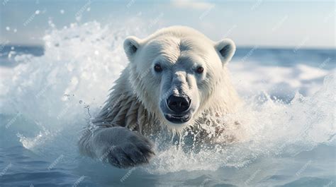 Premium AI Image | Polar Bear Hunting for Seals in the Arctic