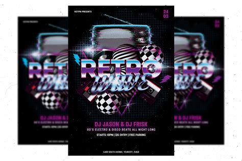 Retro Party Flyer Template 293071 Flyers Design Bundles