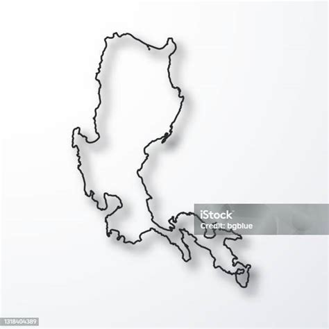 Luzon Map Black Outline With Shadow On White Background Stock ...