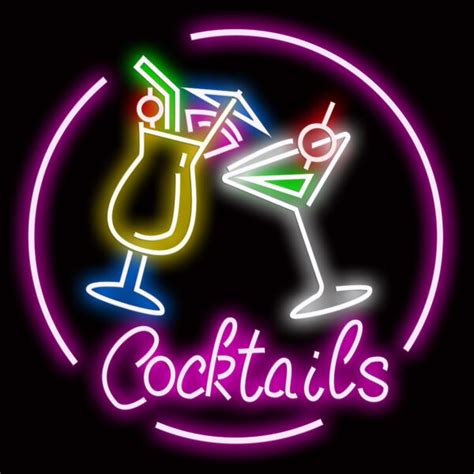 Cocktail Glasses Neon Sign British Handmade Fast And Free Uk Delivery