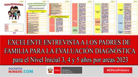 Excelente Entrevista A Los Padres De Familia Para La EvaluaciÓn DiagnÓstica Para El Nivel