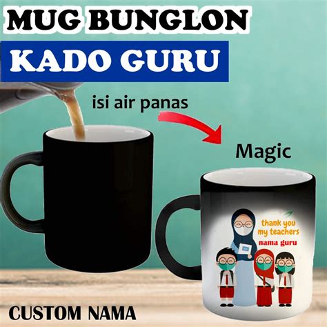 Jual Kado Guru Mug Bunglon Bisa Cetak Nama Terima Kasih Guru