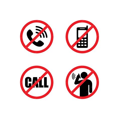 Premium Vector Various No Call Symbol With Red Forbidden Sign