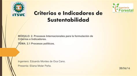 Criterios E Indicadores De Sustentabilidad PPT