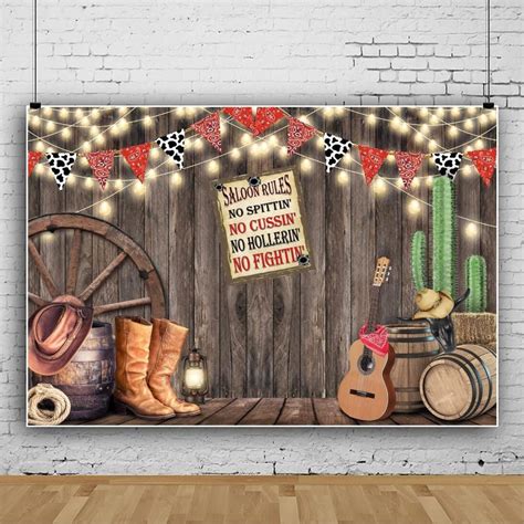 X Ft Western Cowboy Backdrop Wild West Rustic Wooden House Barn Door