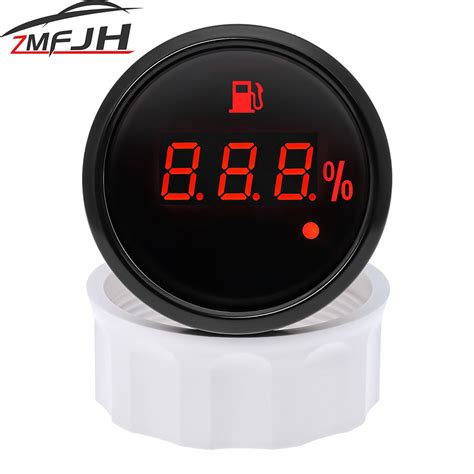 ⓛ2 52mm Fuel Level Gauge 0 190 Ohm 240 33ohm With Alarm Light Oil Tank Indicator Meter Oil Tan