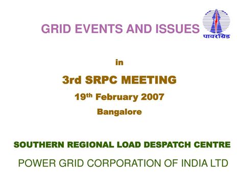 Ppt Power Grid Corporation Of India Ltd Powerpoint Presentation Free