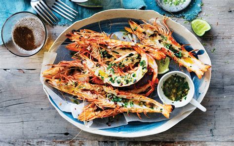 Grilled Prawns With Tarragon And Garlic Butter Australian Prawns