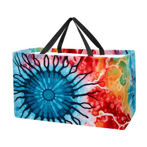 Large Rectangular Baskets For Storage Colorful Tie Dye Swirl Closet