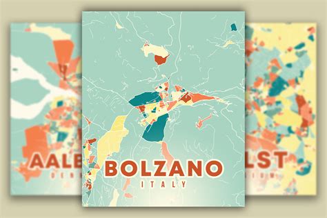 Bolzano Italy Colorful Poster Map Graphic By Poster Boutique · Creative