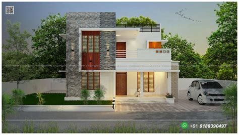 1420 Sq Ft 3BHK Contemporary Style Two Storey House And Free Plan