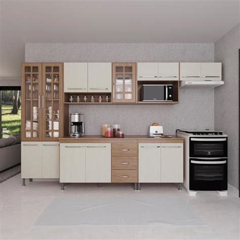 Cozinha Modulada Completa Fidelitá Paris 6 Peças 330cm 15 Portas 3