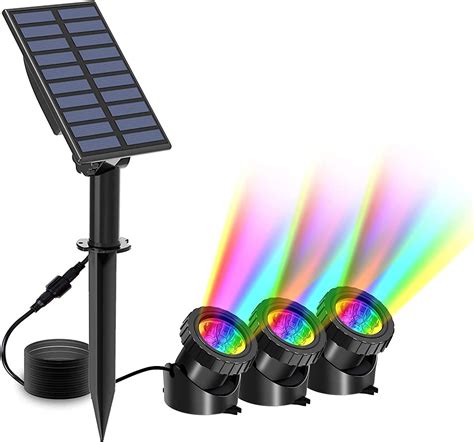 T Sunus Christmas Solar Landscape Spotlights Color Changing Pack