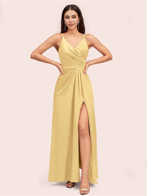 Shining Gold Prom Dresses Velvet Satin And Jersey Cetims