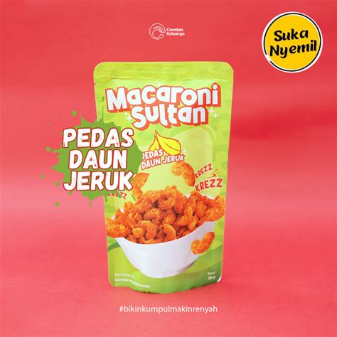 Jual SUKA NYEMIL Macaroni Sultan Pedas Daun Jeruk 50 Gram Jajanan