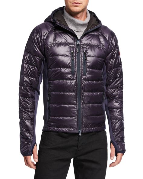 Canada Goose Goose Mens Hybridge Lite Hooded Jacket In Navy Blue For