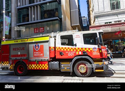 Australian Fire Brigade Nsw Fire And Rescue Brigade Truck On George