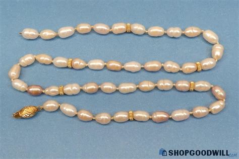 14k Yellow Gold Knotted Strand Pearl Necklace For Scrap Or Repair 18 3