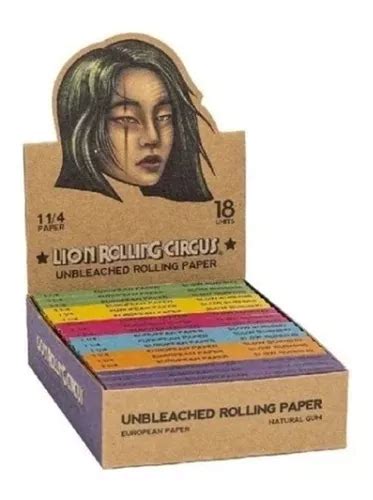 Caja Papelillos Unbleached Lion Rolling Circus Sedas X18 En Venta En