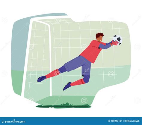 Goalie Soccer Football Player Retro Vector Illustration Cartoondealer