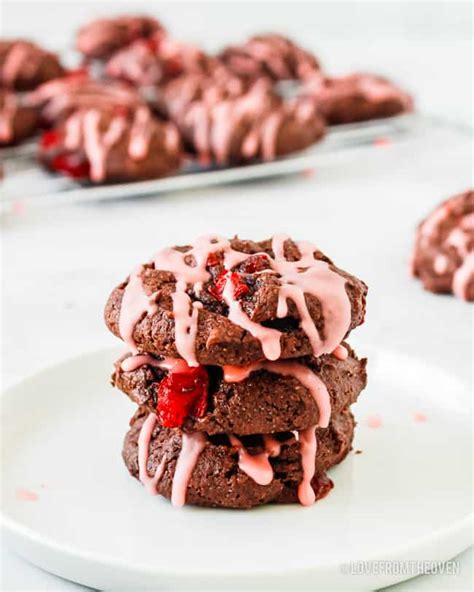 Easy Chocolate Cherry Cookies Love From The Oven