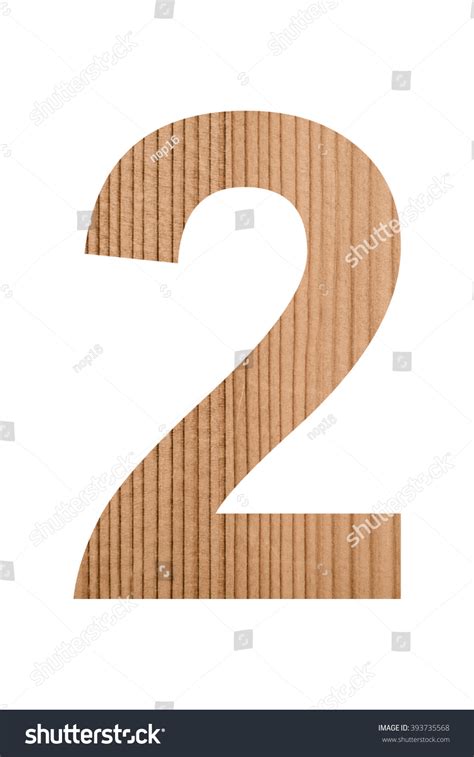 Number 2 Wooden Photo Background Isolated Stock Photo 393735568