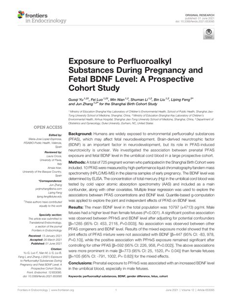 Pdf Exposure To Perfluoroalkyl Substances During Pregnancy And Fetal