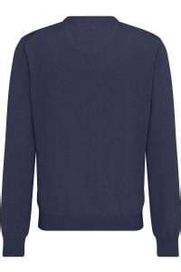 Fynch Hatton Casual Fit Herren Trui V Hals Nachtblauw Overhemden