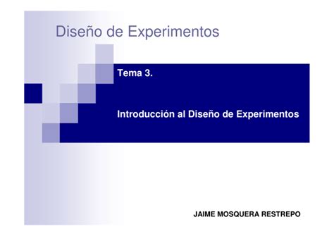 Dise O De Experimentos