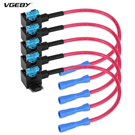 5pcs 15a Car Auto Fuse Tap Adapter Micro Mini Blade Fuses Holder Add A