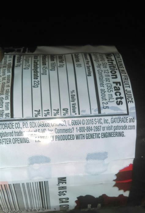 Gatorade | Nutrition facts, Gatorade, Fruit juice