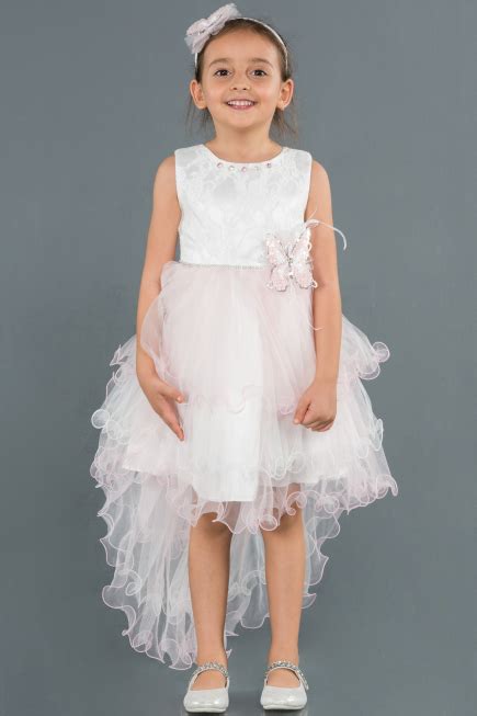 Robe de Soirée Enfants Courte Rose ABK789 Abiyefon