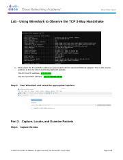 Answers To Lab 6 Using Wireshark To Observe The TCP 3 Way Handshake