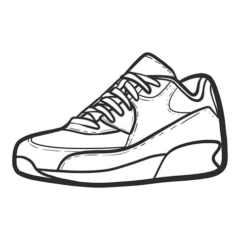 Premium Vector | Hand Drawn sneaker outline. drawing vector, black line ...