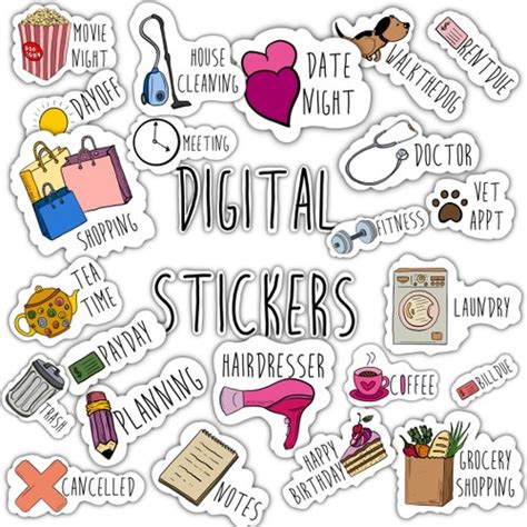 Office Digital Stickers Set For Digital Planner Goodnotes Etsy