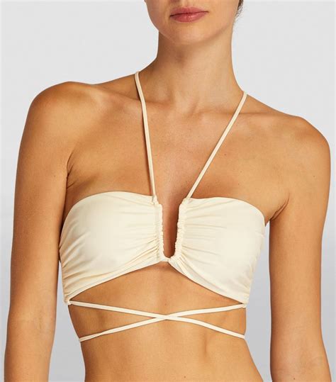 Womens Magda Butrym Ivory Crossover Bandeau Bikini Top Harrods UK