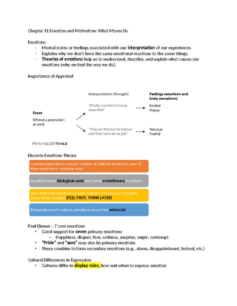 Chapter 11 Emotion And Motivation Chapter 11 Emotion And Motivation