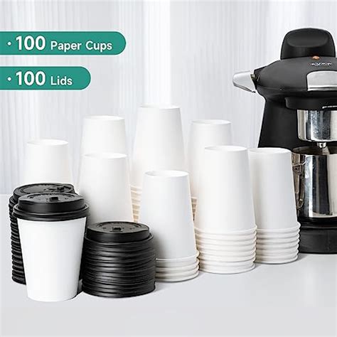 Racetop Pack Oz Disposable Coffee Cups With Lids Paper Coffee