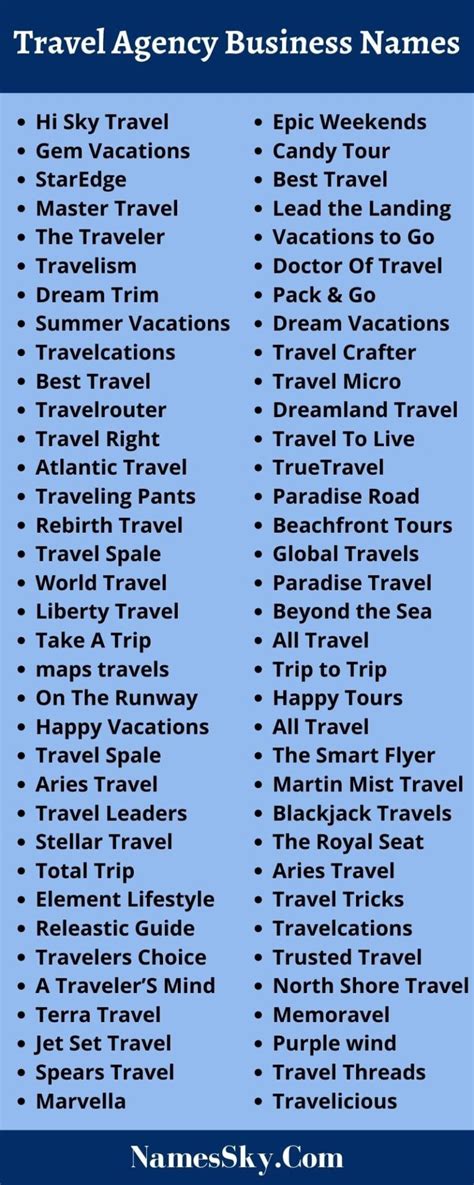 Creative And Humorous List Of Fake Travel Agency Names