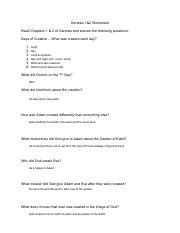 Genesis And Worksheet Pdf Genesis Worksheet Read Chapters