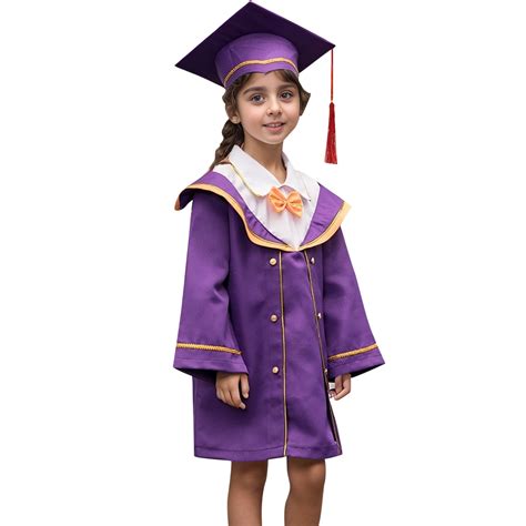 Kids Boys Girls Preschool Kindergarten Graduation Gown Cap Set With